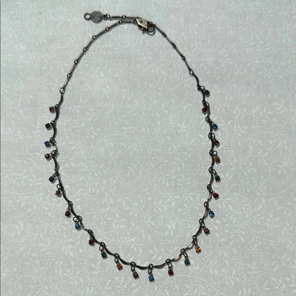 Minimalist Necklace with Crystal drop Pendants